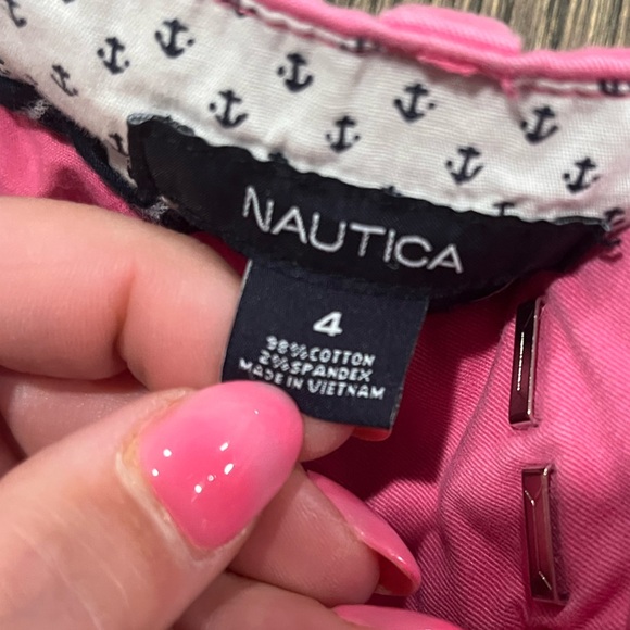 Nautica Shorts Chino Bermuda Flat Front Mid Rise Cotton Stretch Pink Size 4 - Picture 6 of 7